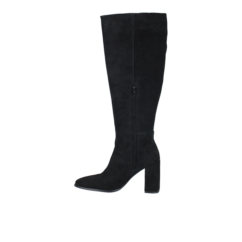 Text Back Pointed Toe Zippered Boots - Image 3