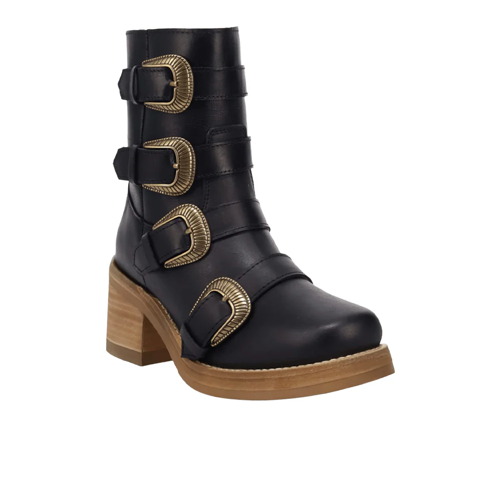 Topanga Leather Round Toe Zippered Booties - Image 2