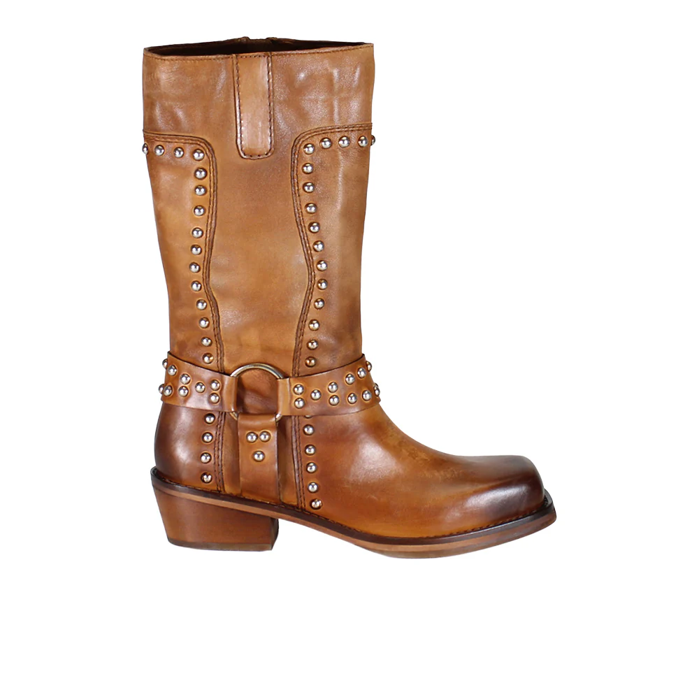 Val Uable Studded Motorcycle Boots