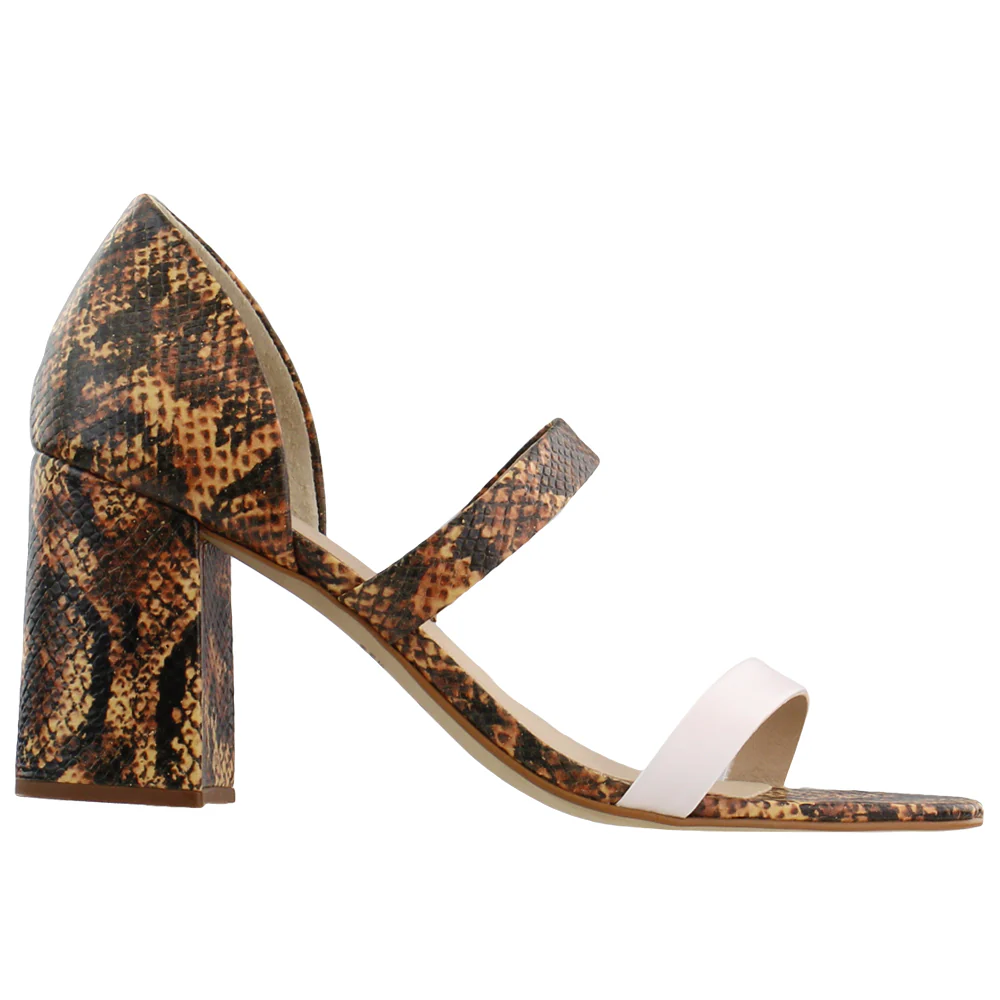 Valencia Snake Block Heel Sandals