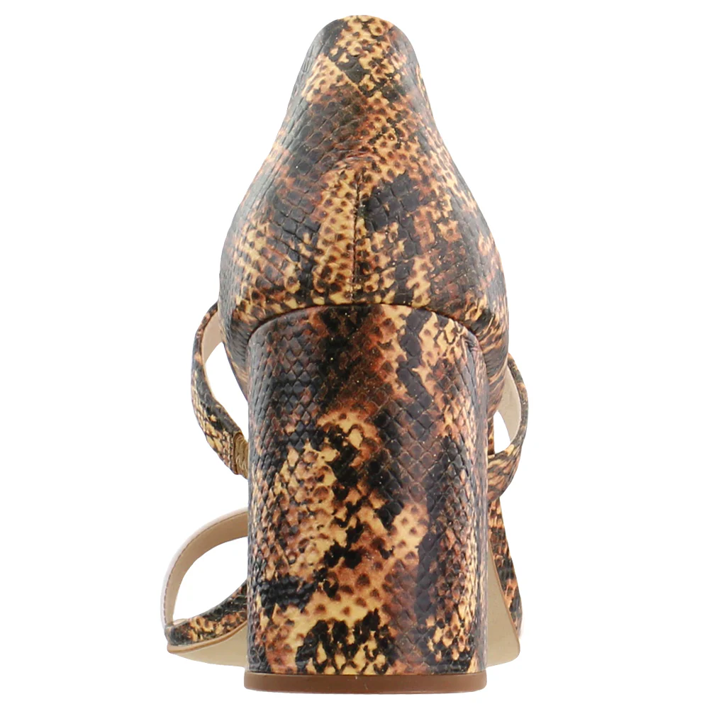 Valencia Snake Block Heel Sandals - Image 3