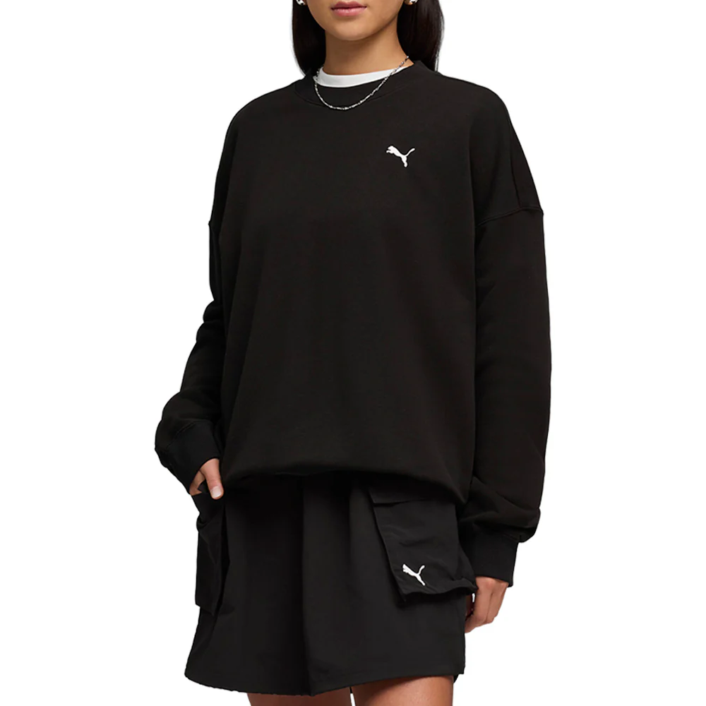 Wardrobe Essentials Short Oversized Crew Neck Sweatshirt - Image 3