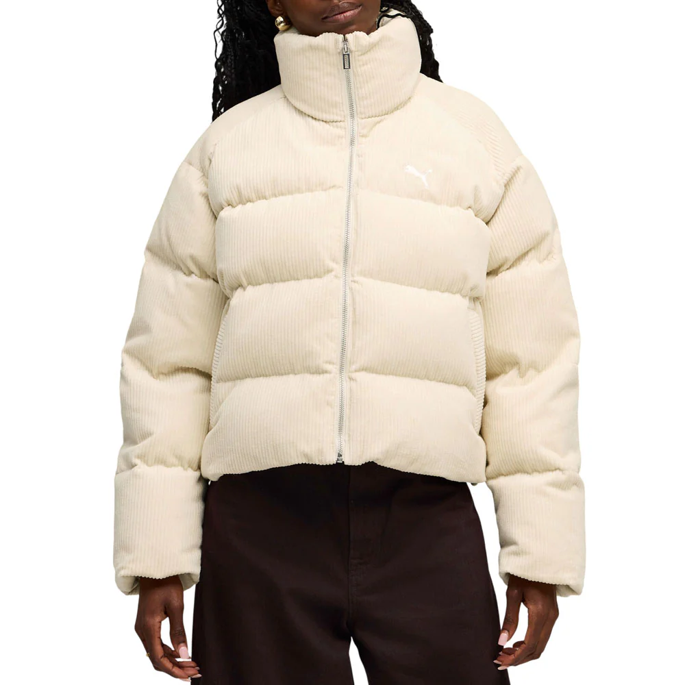 Wardrobe Essentials Corduroy Full Zip Puffer Coat - Image 3