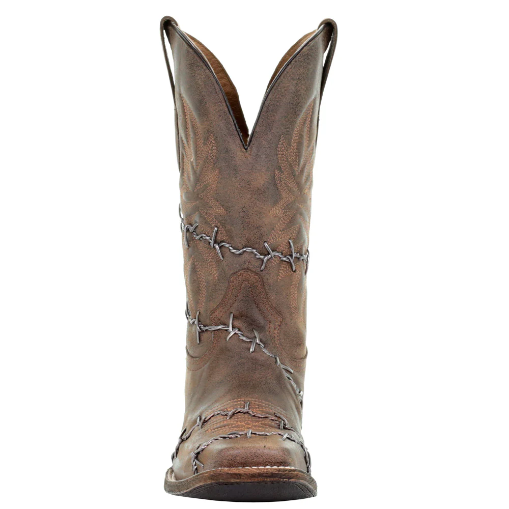 Wire Embroidered Square Toe Pull On Cowboy Boots - Image 5
