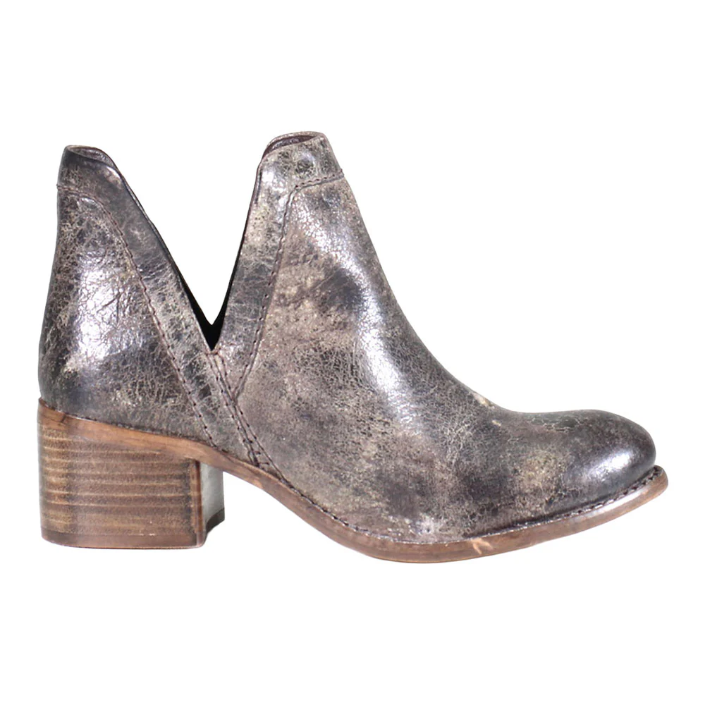 Work Nerd Metallic Round Toe Pull On Cowboy Booties