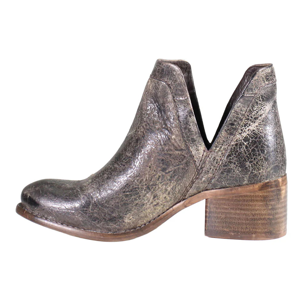 Work Nerd Metallic Round Toe Pull On Cowboy Booties - Image 3