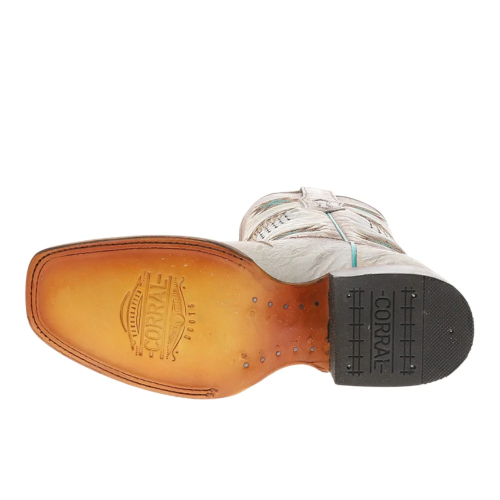Woven Eagle Embroidery Square Toe Cowboy Boots - Image 5