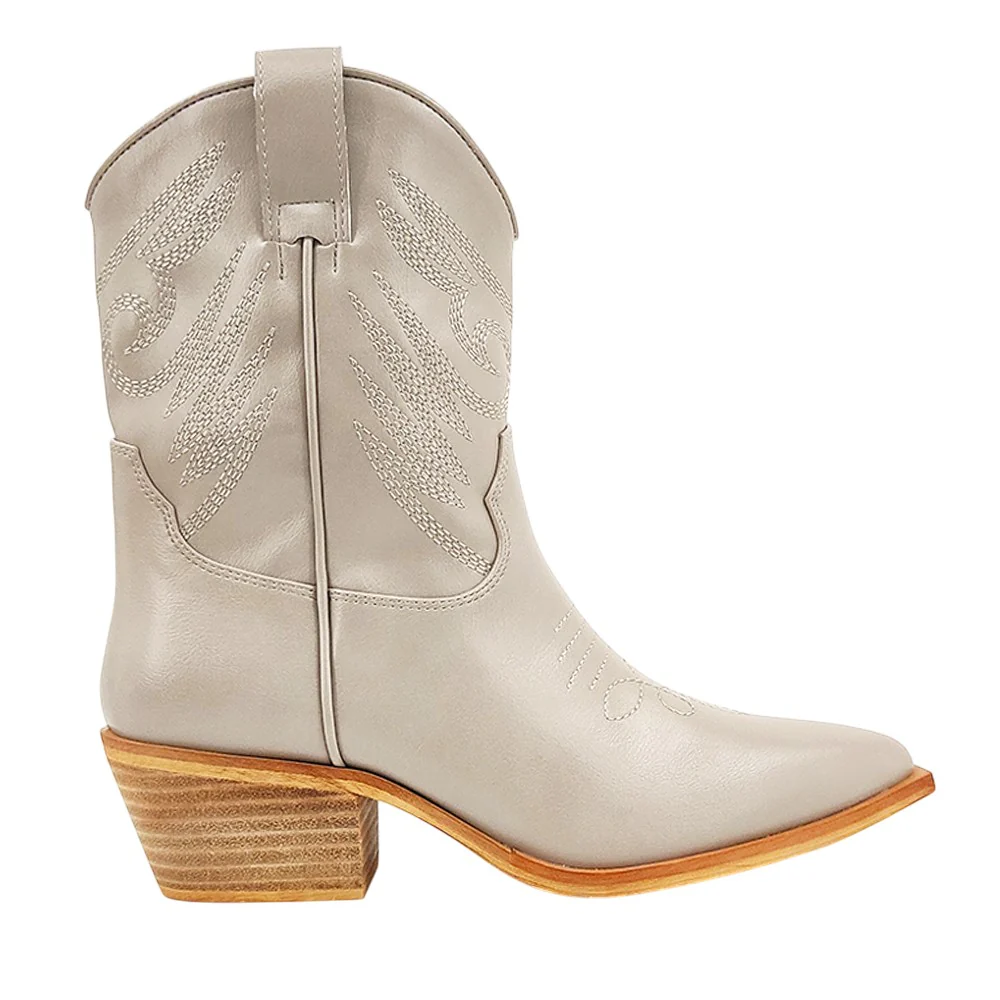 Zahara Embroidered Pointed Toe Cowboy Boots