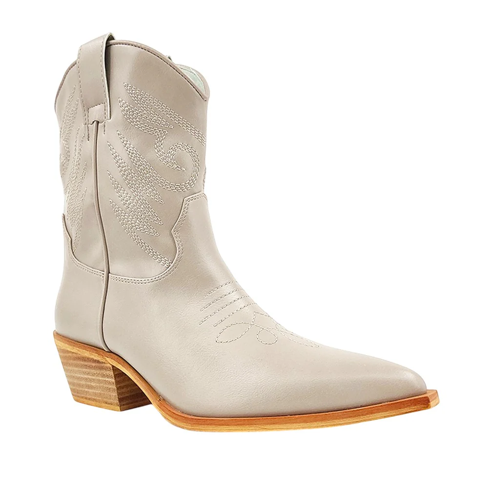 Zahara Embroidered Pointed Toe Cowboy Boots - Image 2