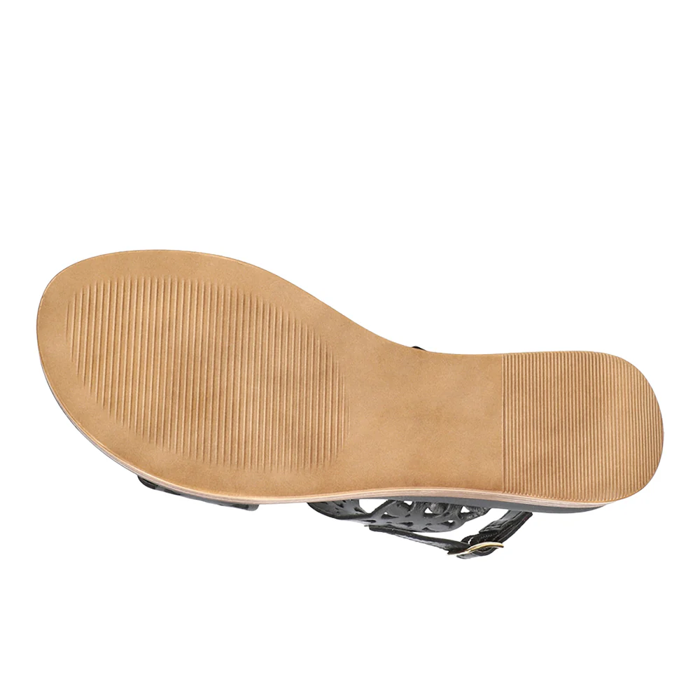 Zoe-Italy Cut Out Slingback Wedge Sandals - Image 5
